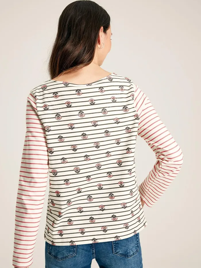 Joules Tops Creme Floral Long Sleeve Breton Top 8211 Women