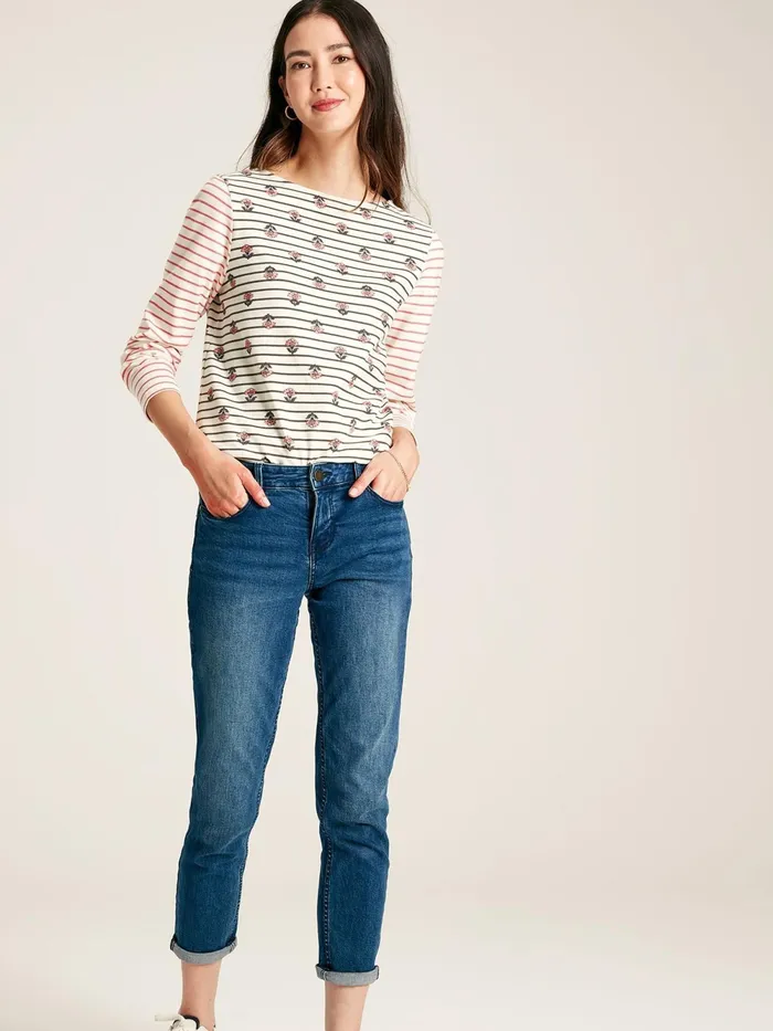 Joules Tops Creme Floral Long Sleeve Breton Top 8211 Women