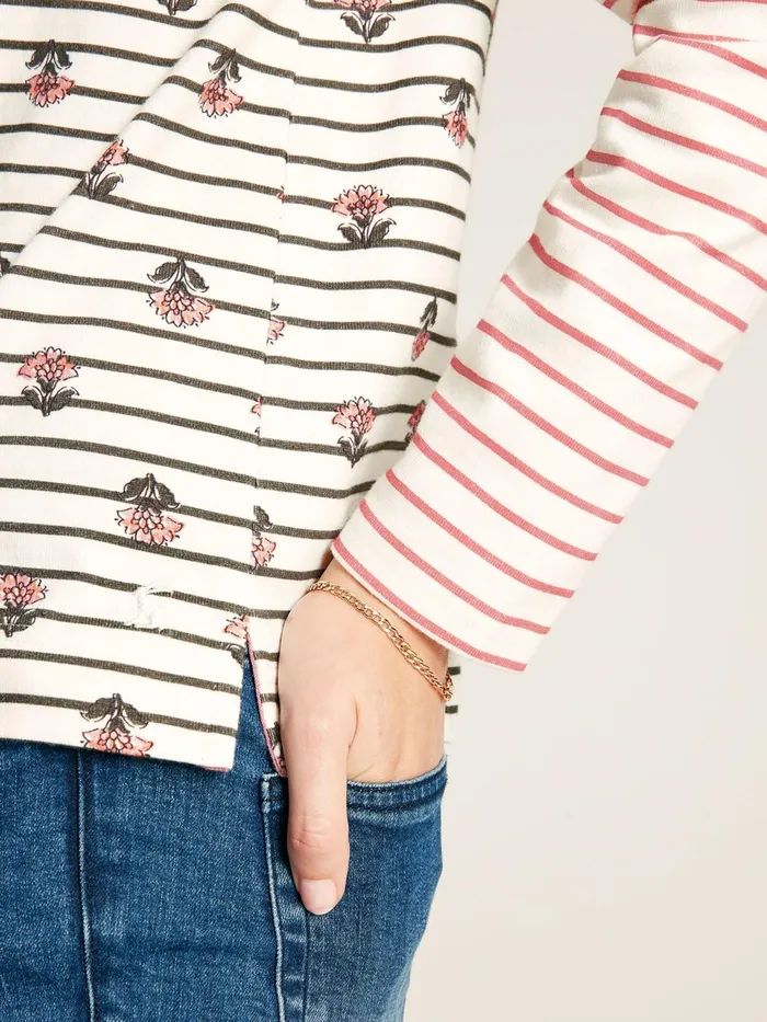 Joules Tops Creme Floral Long Sleeve Breton Top 8211 Women