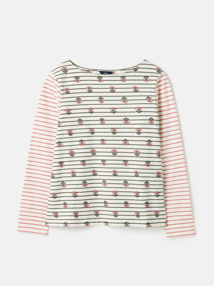 Joules Tops Creme Floral Long Sleeve Breton Top 8211 Women
