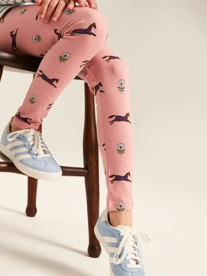 Joules Trousers and Leggings Pink Horse Print Leggings 8211 Girls