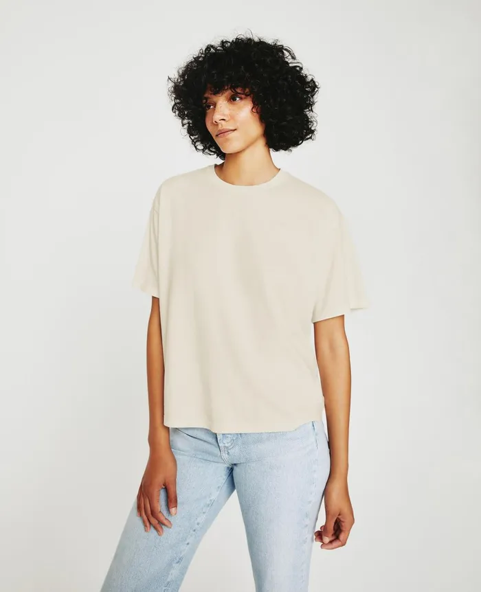 Karter ExBoyfriend Ivory Dust Women AG Jeans Tees and Tanks