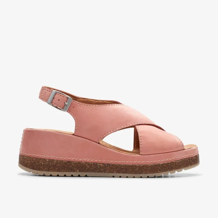 Kassanda Step Peach Nubuck Women Clarks Sandals and Flip Flops