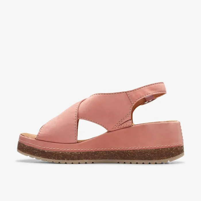 Kassanda Step Peach Nubuck Women Clarks Sandals and Flip Flops