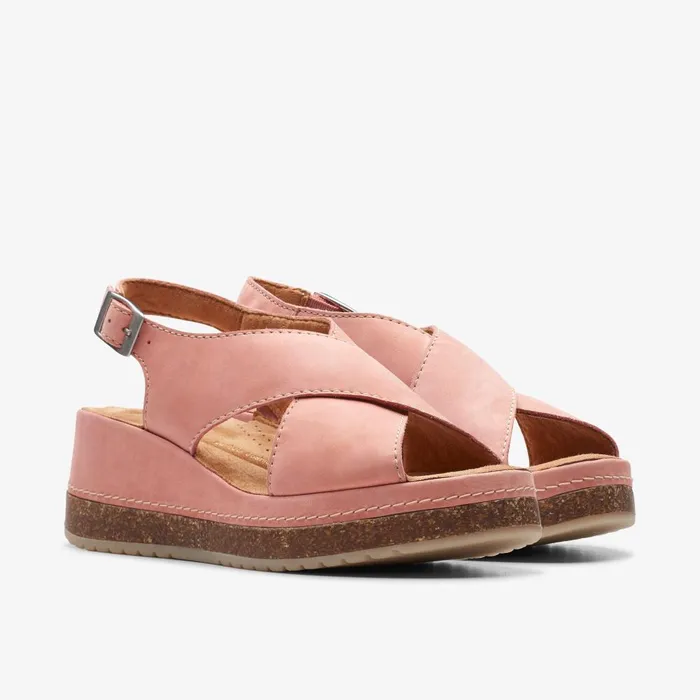 Kassanda Step Peach Nubuck Women Clarks Sandals and Flip Flops