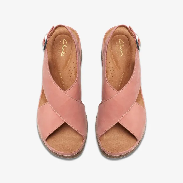 Kassanda Step Peach Nubuck Women Clarks Sandals and Flip Flops