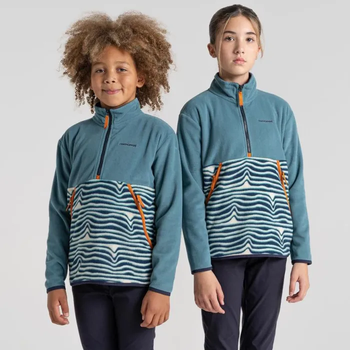 Kids Half Zip Fleece Craghoppers Kid039s Valo Half Zip Fleece Washed Teal Poseidon Blue Print Kids Half Zip Fleece Craghoppers Kid039s Valo Half Zip Fleece Washed Teal Poseidon Blue Print