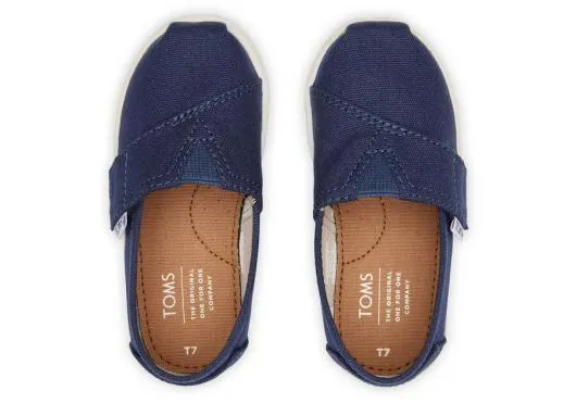 Kids KidsTiny Alpargata Navy Canvas Toddler Shoe Navy TOMS Alpargatas