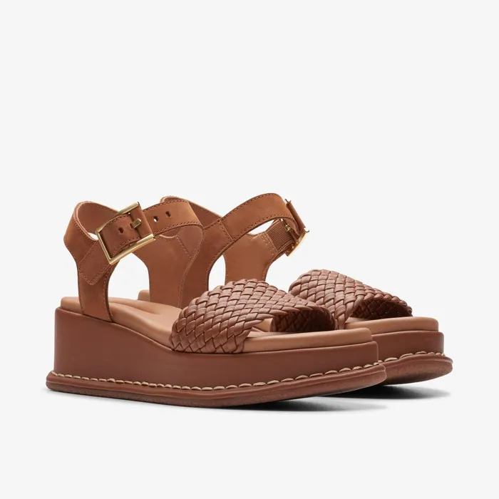 Kimmei Bay Tan Women Clarks Wedges