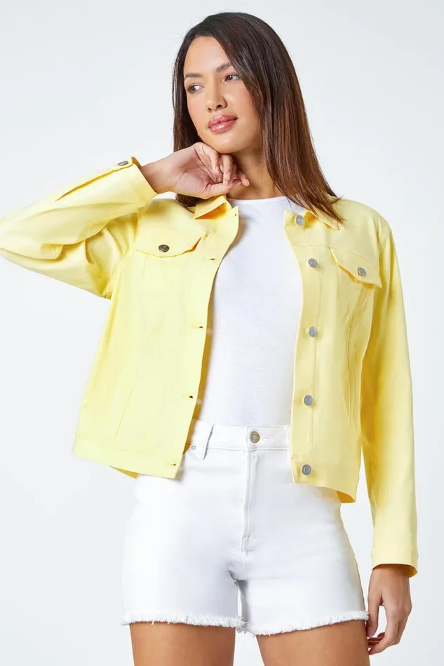 Lemon Stretch Pocket Detail Jacket Women Roman Jackets