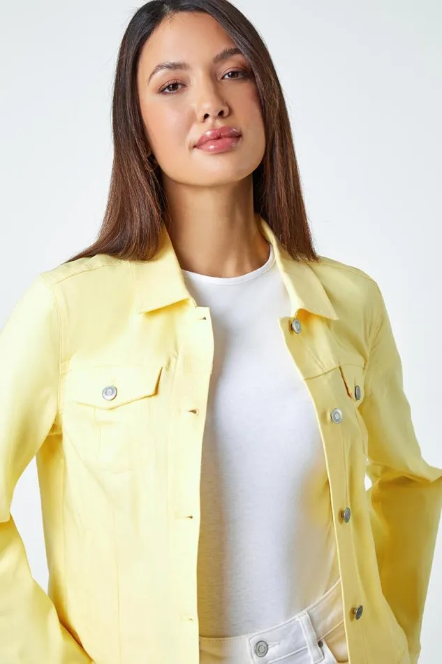 Lemon Stretch Pocket Detail Jacket Women Roman Jackets