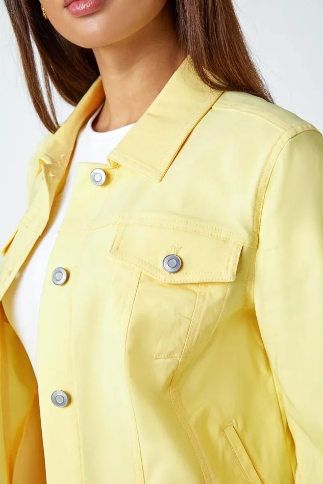 Lemon Stretch Pocket Detail Jacket Women Roman Jackets
