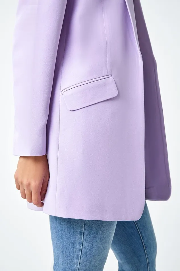 Lilac Longline Blazer Jacket Women Roman Coords
