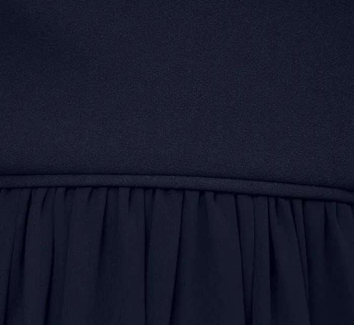 Long Dresses Womens Adrianna Papell OneShoulder Chiffon Long Gown In Midnight