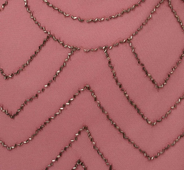 Long Dresses Womens Adrianna Papell Short Sleeve Beaded Blouson Gown In Rose Mercury