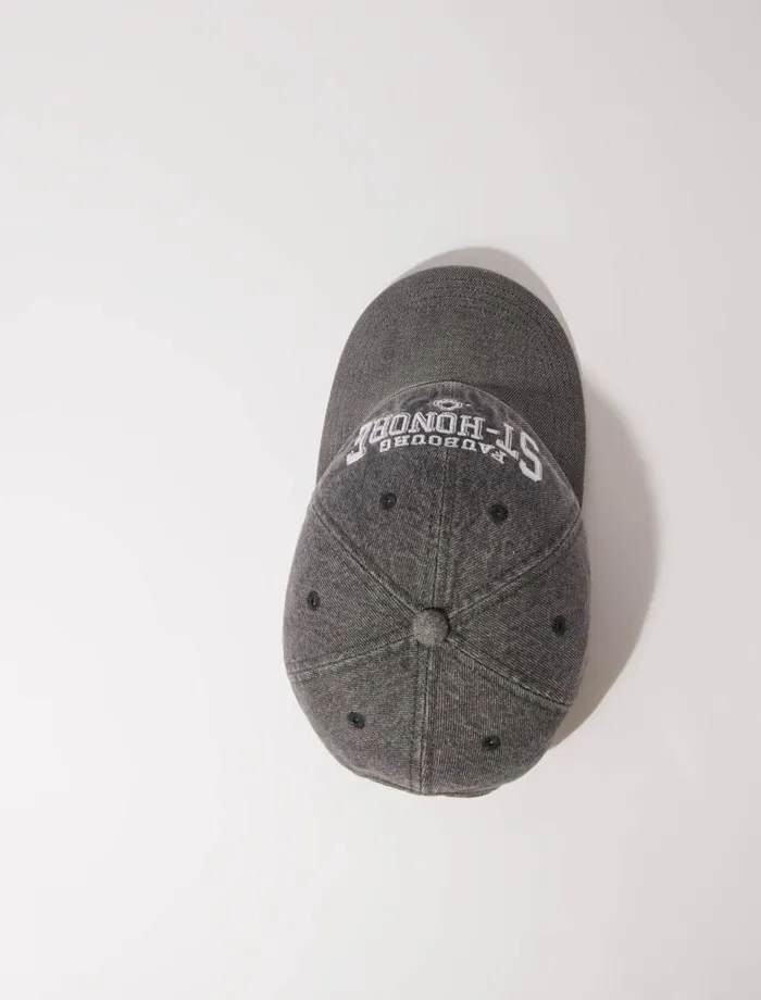 Maje Hats Womens Saint Honor Denim Cap Grey