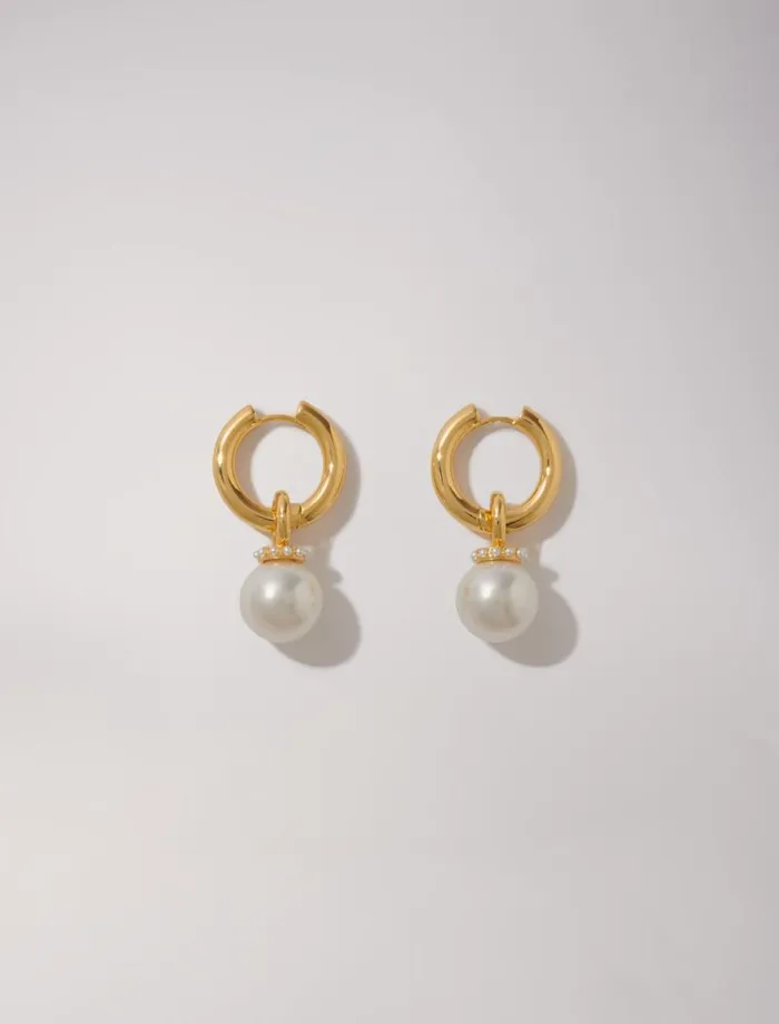 Maje Jewelry Womens Bead Earrings Gold