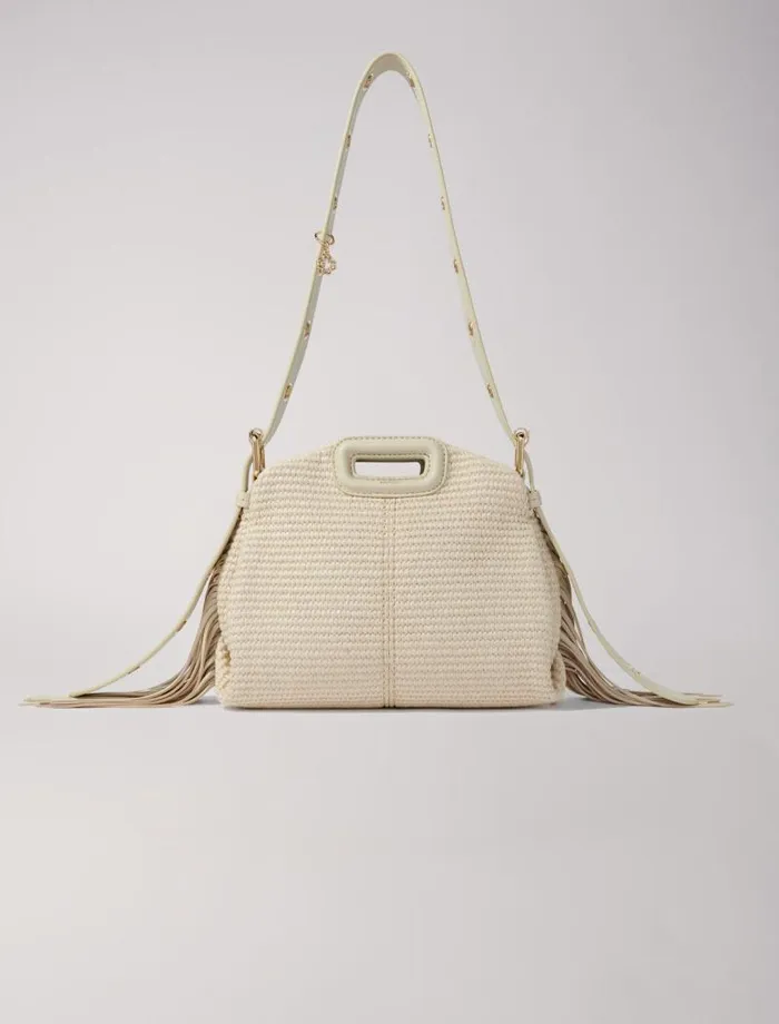 Maje Mini Bags Womens Raffia Effect Miss M Mini Bag Beige