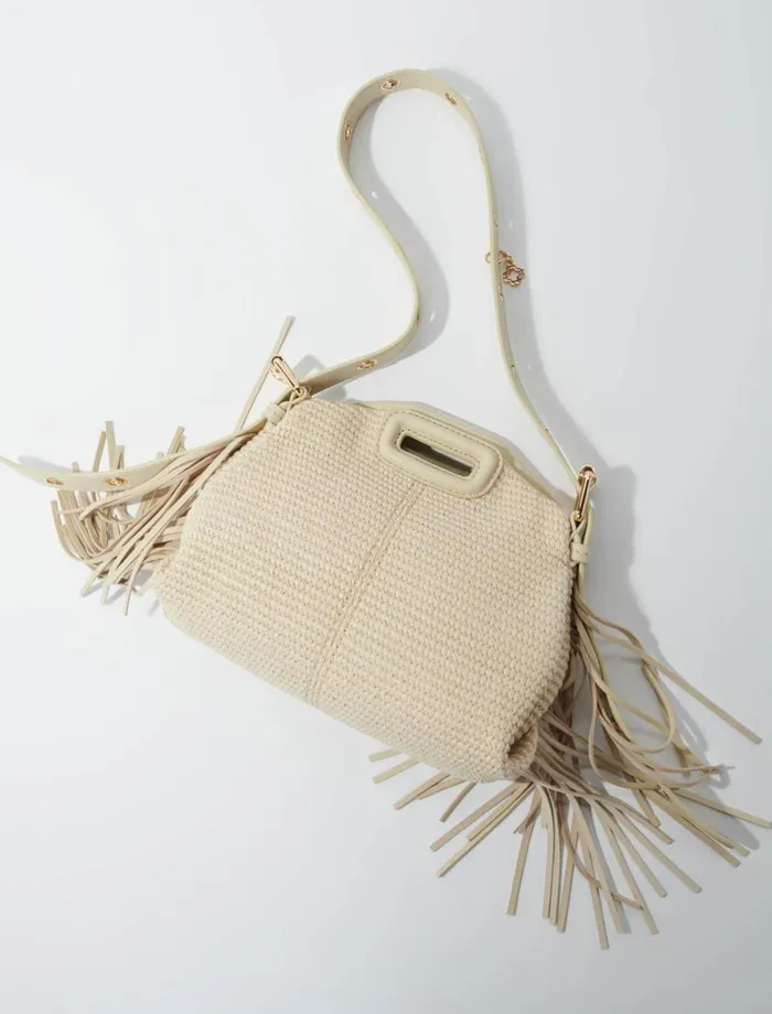 Maje Mini Bags Womens Raffia Effect Miss M Mini Bag Beige Maje Mini Bags Womens Raffia Effect Miss M Mini Bag Beige