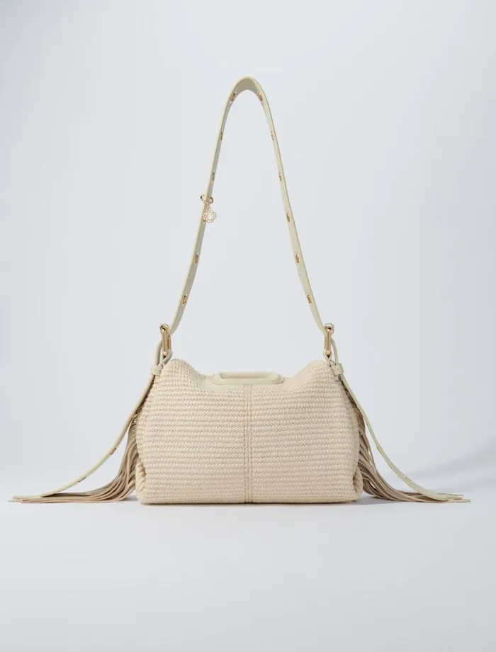 Maje Mini Bags Womens Raffia Effect Miss M Mini Bag Beige Maje Mini Bags Womens Raffia Effect Miss M Mini Bag Beige