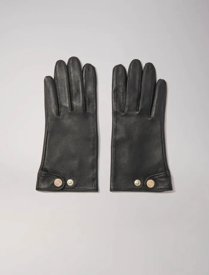 Maje Scarves and Ponchos Womens Leather Gloves Black