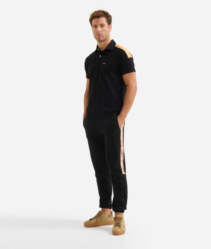 Man Knitwears Shirts and TShirts Alviero Martini Stretch Cotton Polo Shirt With Shoulder Details Black Man Knitwears Shirts and TShirts Alviero Martini Stretch Cotton Polo Shirt With Shoulder Details Black