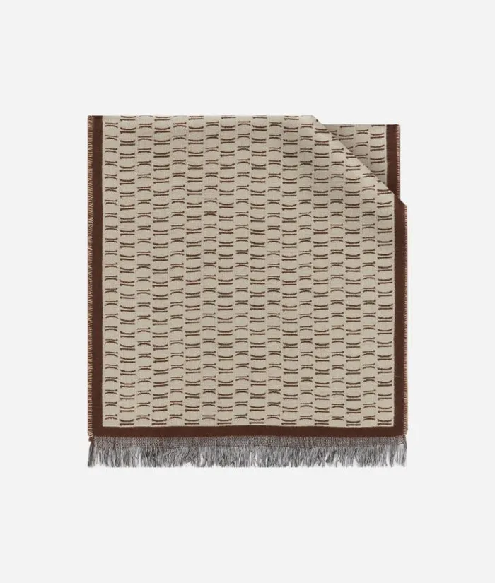 Man Scarves and Hats Alviero Martini 1c All Over Scarf With Frame Motif 40215180 Brown Man Scarves and Hats Alviero Martini 1c All Over Scarf With Frame Motif 40215180 Brown