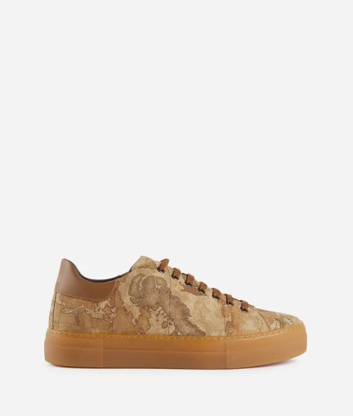 Man Sneakers and Ankle Boots Alviero Martini Faux Nubuck Sneakers With Geo Classic Print Man Sneakers and Ankle Boots Alviero Martini Faux Nubuck Sneakers With Geo Classic Print