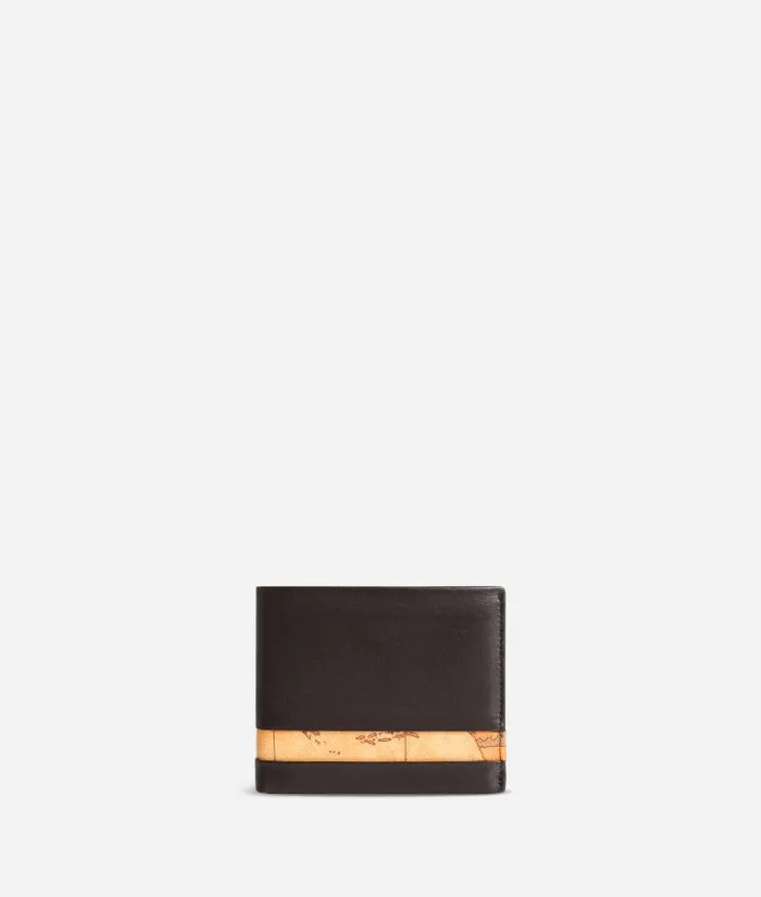 Man Wallets Alviero Martini Medium Leather Wallet Geo Classic Fabric Trims