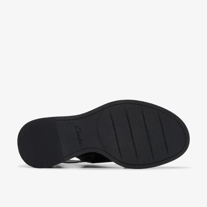 Manon Wish Black Leather Women Clarks Sandals and Flip Flops