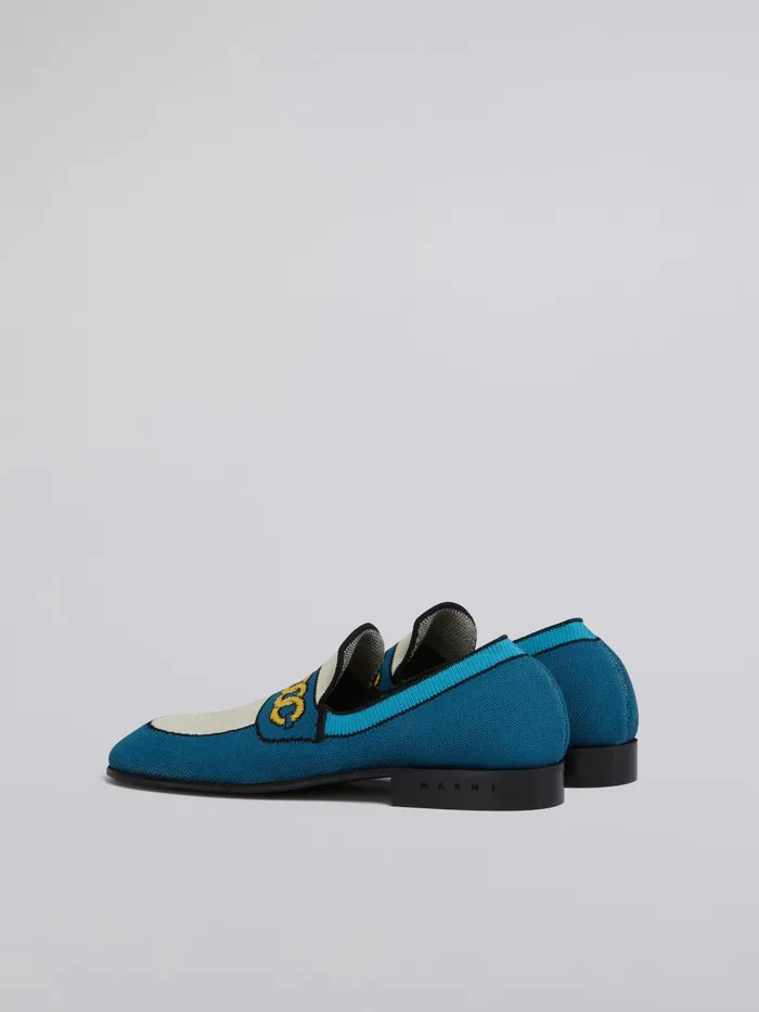 Marni Blue Trompe L039il Jacquard Moccasin Petroleum Womens Flats Marni Blue Trompe L039il Jacquard Moccasin Petroleum Womens Flats