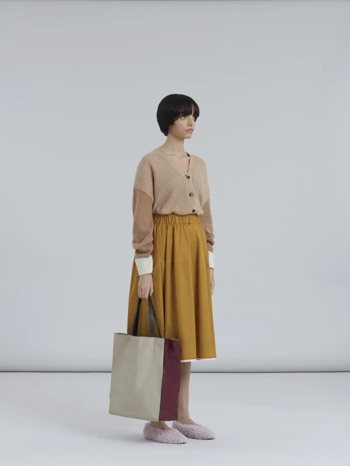 Marni Brown Cashmere Vneck Cardigan Biscuit Womens Knitwear Marni Brown Cashmere Vneck Cardigan Biscuit Womens Knitwear