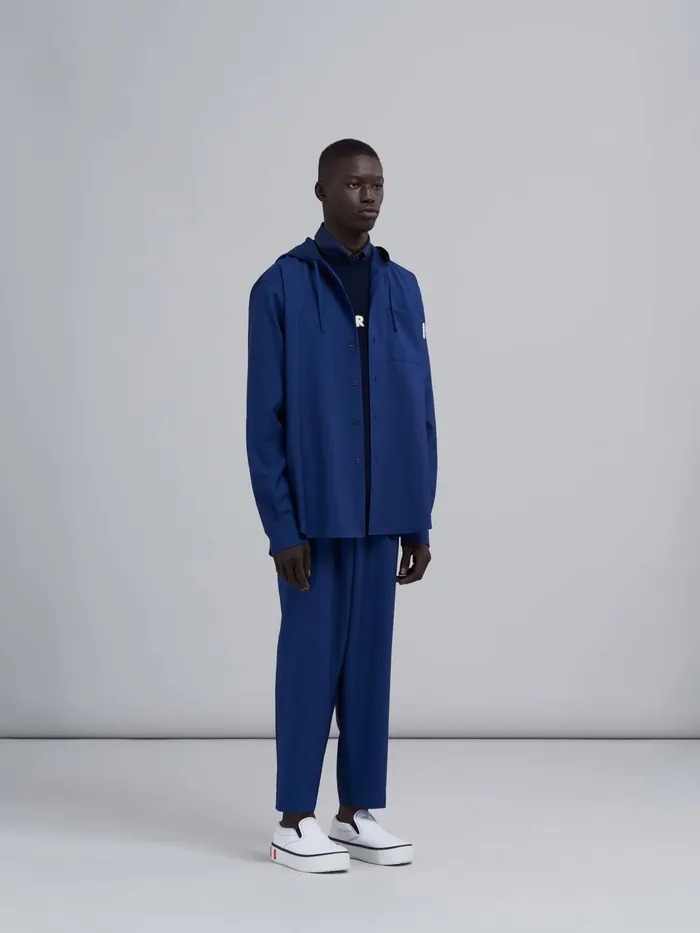 Marni Cashmere Sweater Blue Black Mens Knitwear Marni Cashmere Sweater Blue Black Mens Knitwear