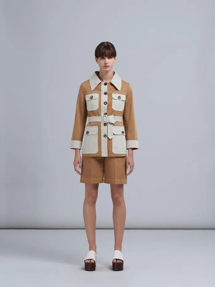 Marni Cotton Drill Safari Jacket Maroon Womens Coats and Jackets Marni Cotton Drill Safari Jacket Maroon Womens Coats and Jackets