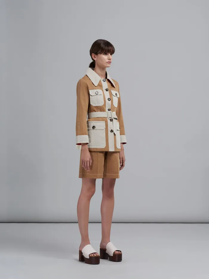 Marni Cotton Drill Safari Jacket Maroon Womens Coats and Jackets Marni Cotton Drill Safari Jacket Maroon Womens Coats and Jackets