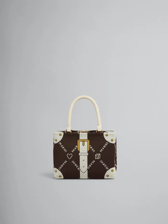Marni Cubic Bag In Brown Gram Trompel039il Jacquard Sadelle Brown Womens Handbags