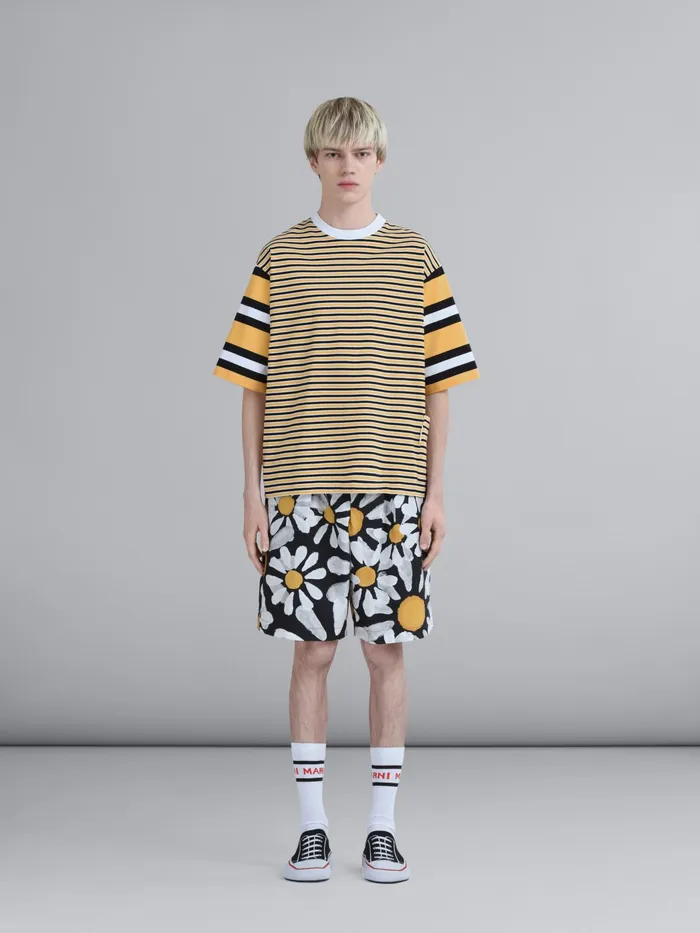 Marni Euphoria Print Poplin Bermuda Pants Black Mens Trousers Marni Euphoria Print Poplin Bermuda Pants Black Mens Trousers