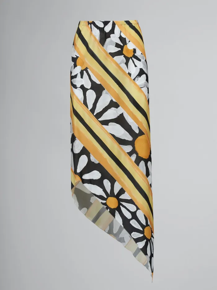 Marni Euphoria Print Viscose Jersey Pencil Skirt Black Womens Skirts