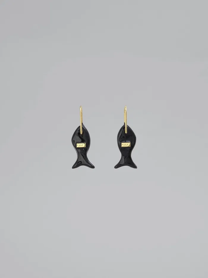 Marni Grey Enamel Sea Earrings Coal Womens Earrings Marni Grey Enamel Sea Earrings Coal Womens Earrings