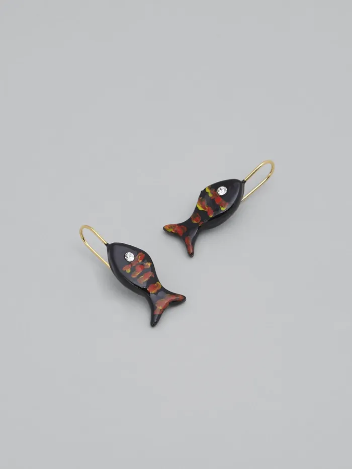 Marni Grey Enamel Sea Earrings Coal Womens Earrings Marni Grey Enamel Sea Earrings Coal Womens Earrings