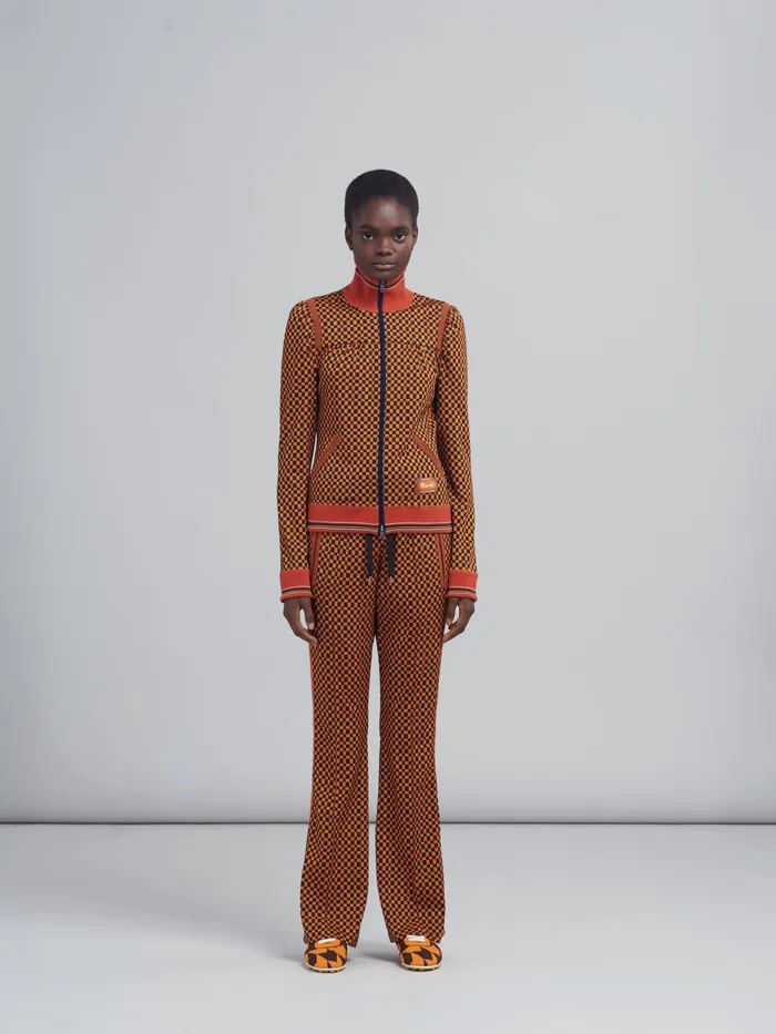 Marni Jacquard Jersey Long Trousers Alkekengi Womens Pants Marni Jacquard Jersey Long Trousers Alkekengi Womens Pants
