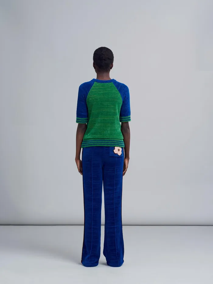 Marni Moulin Chenille Trousers Ocean Womens Pants Marni Moulin Chenille Trousers Ocean Womens Pants