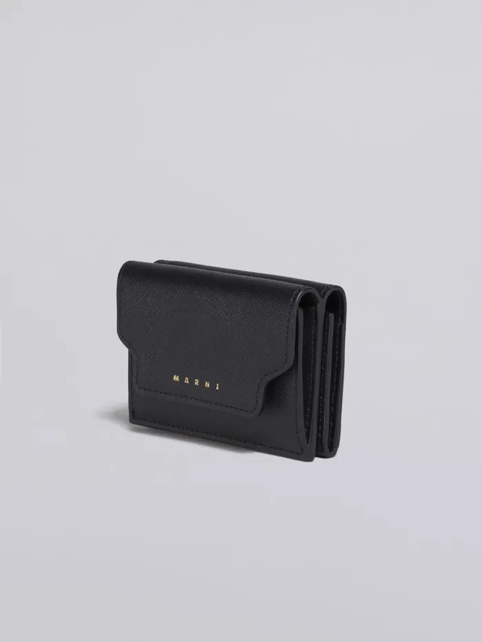 Marni Saffiano Leather Trifold Wallet Black Womens Wallets and Small Leather Goods Marni Saffiano Leather Trifold Wallet Black Womens Wallets and Small Leather Goods