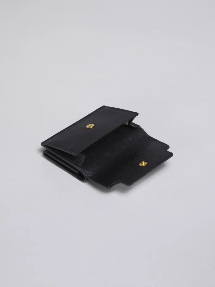 Marni Saffiano Leather Trifold Wallet Black Womens Wallets and Small Leather Goods Marni Saffiano Leather Trifold Wallet Black Womens Wallets and Small Leather Goods