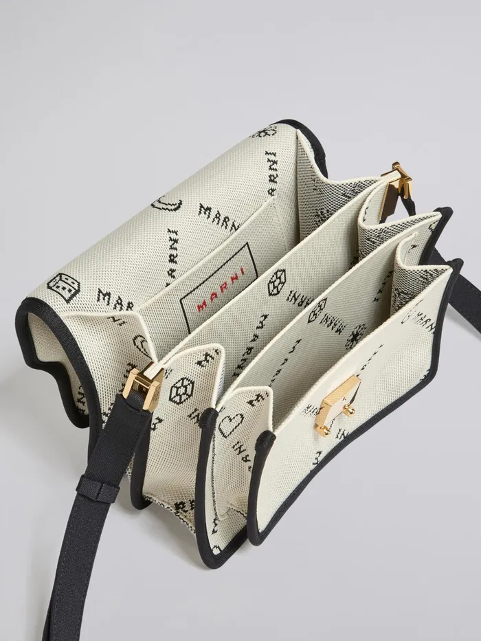 Marni Trunk Soft Medium Bag In White Gram Jacquard Silk White Womens Handbags Marni Trunk Soft Medium Bag In White Gram Jacquard Silk White Womens Handbags