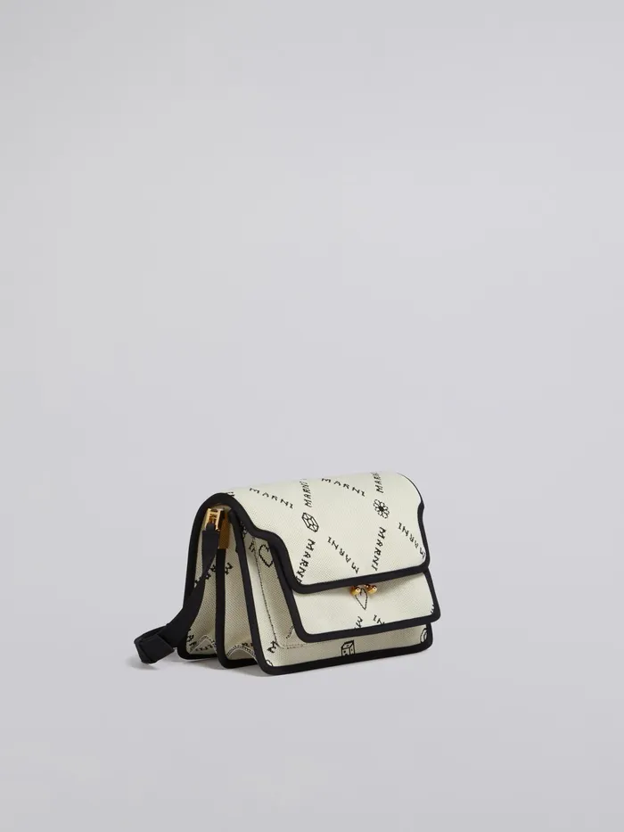 Marni Trunk Soft Medium Bag In White Gram Jacquard Silk White Womens Handbags Marni Trunk Soft Medium Bag In White Gram Jacquard Silk White Womens Handbags