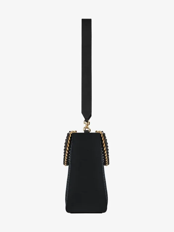 Medium GTote Shopping Bag In 4g Embroidery With Chain Black Women Givenchy Shoulder Bags