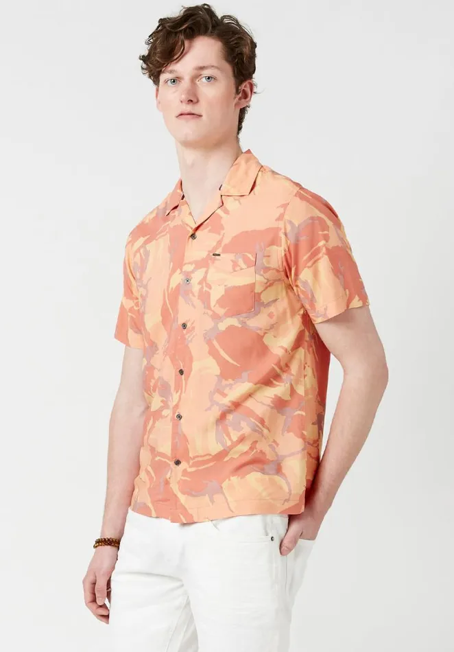 Men Buttoned Salty Lightweight Shirt Shell Coral Buffalo David Bitton Shirts