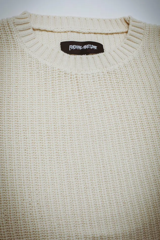 Men FA Knitted Crewneck Sweater Fucking Awesome Sweaters Men FA Knitted Crewneck Sweater Fucking Awesome Sweaters