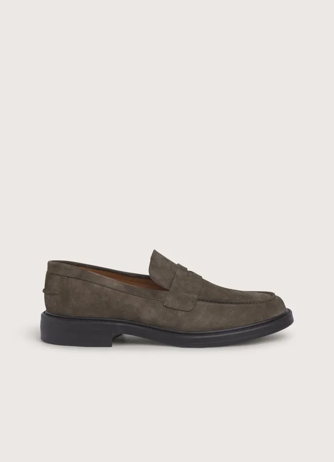 Men Formal Shoes Faonnable Suede Loafers Marsh Green